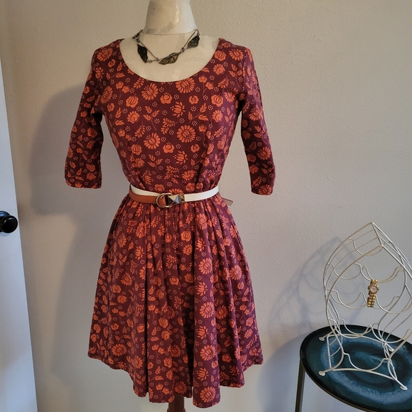 Mata Trends Orange and maroon dress - Picture 3 of 3